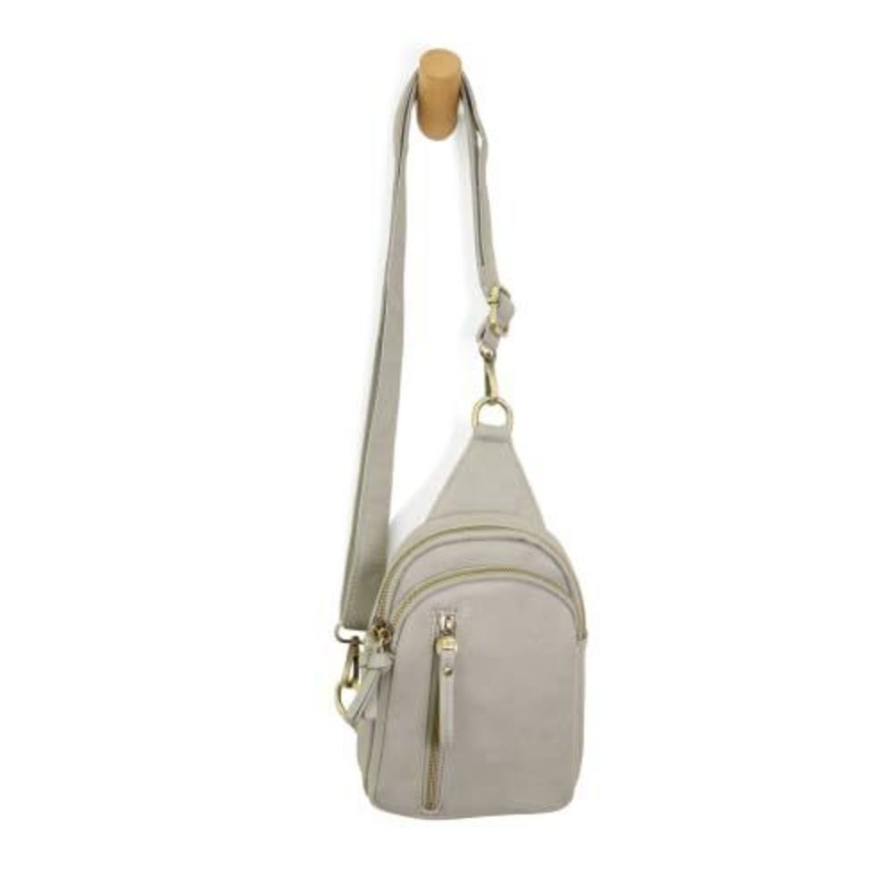 Skyler Sling Bag Vegan Leather, Ziered Closure, Brass Plated Hardware - :|